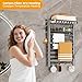 Towel Warmer Rack, Waterproof Aluminum Towel Warmers for Bathroom -8 Bars Wall Mounted Heated Towel Rack with Intelligent Touch Screen Timer,Support Plug-in and Hardwired (Grey, 8-Rod Heating)
