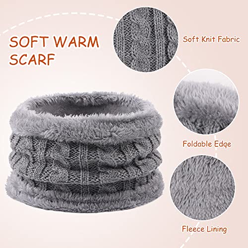 Image of Yuoahcn Kids Winter Beanie Hat Scarf Gloves Set Knit Warm Toddler Winter Cap Gloves Neck Warmer for Boys Girls 1-8 Year