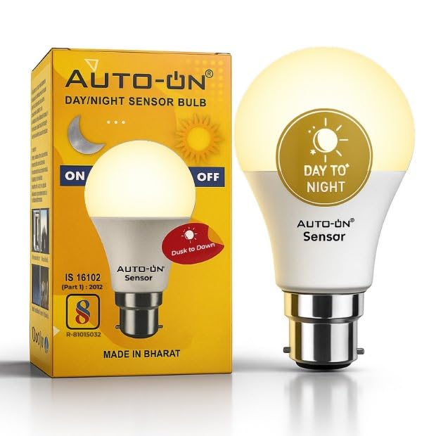 Auto-ON Day/Night Sensor LED Bulb - Yellow Light Color - 9 Watts- One Year Warranty-image-16