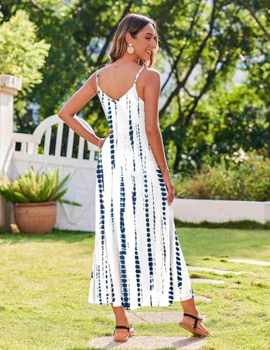 Image of Zeagoo Womens Summer Dresses Maxi Dresses for Women 2025 Printed Long Dress V Neck Sundress with Pockets, Pattern-2,S