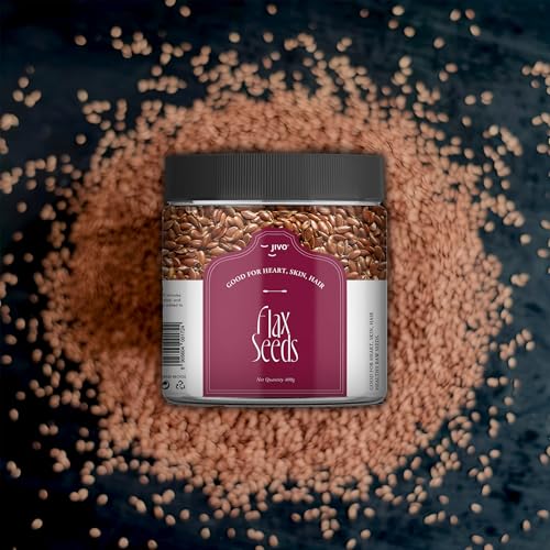 Image of Jivo Flax Seeds | Raw Alsi Seeds for Smoothies, Hair Growth, Baking & More | Rich in Omega-3, Fiber, Protein & Essential Nutrients | 100% Natural, Vegan, Gluten-Free for Optimal Health - 400g