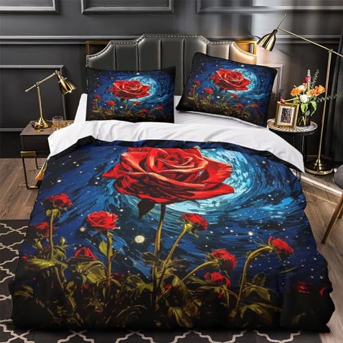 Housse de couette microfibre supérieure imprimé 3D parure de lit durable 200x200 - 4