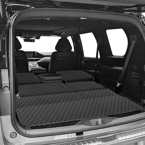 Image of Cargo Mat & Backrest Mat Fit for 2014-2024 Infiniti QX80 | 2017-2024 Nissan Armada | 2011-2013 Infiniti QX56 - All Weather PU Leather Trunk Liner and 2nd & 3rd Row Rear Backrest Prot