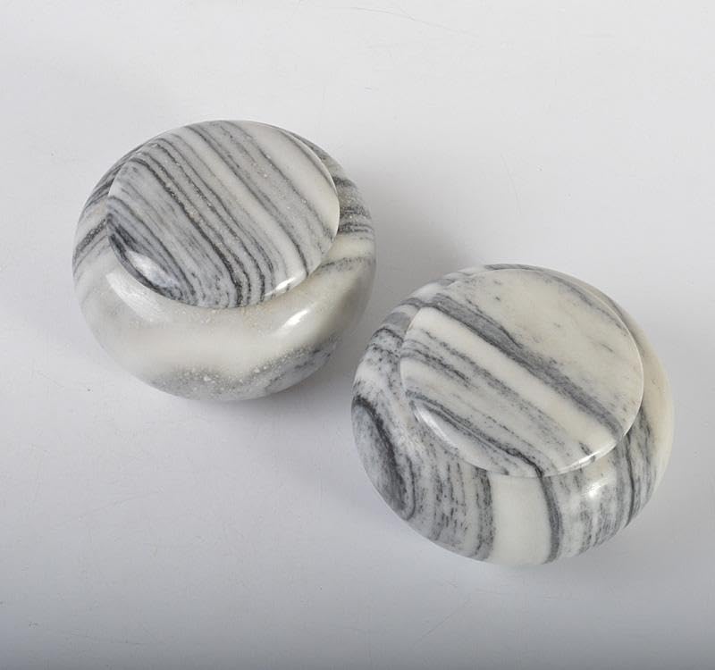 囲碁 碁石 瑪瑙碁石 大理石 碁笥 D R4559