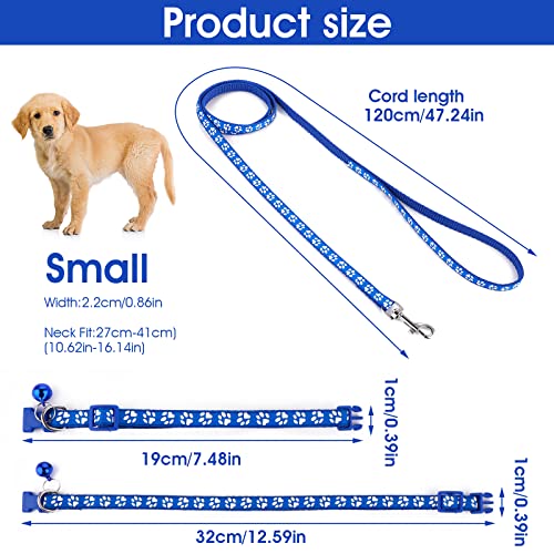 Halsband & Leine Set Für Kleine Hunde & Katzen – Verstellbar, Mit Glöckchen, Nylon, In 6 Farben
