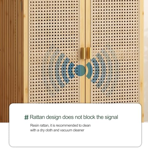 Armadio di archiviazione router WiFi, in rattan, per la gestione di ciabatte e cavi, soluzione indipendente per casa e ufficio
