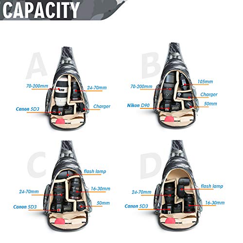 Mochila de cámara impermeable con funda para lluvia camuflaje miniatura 6