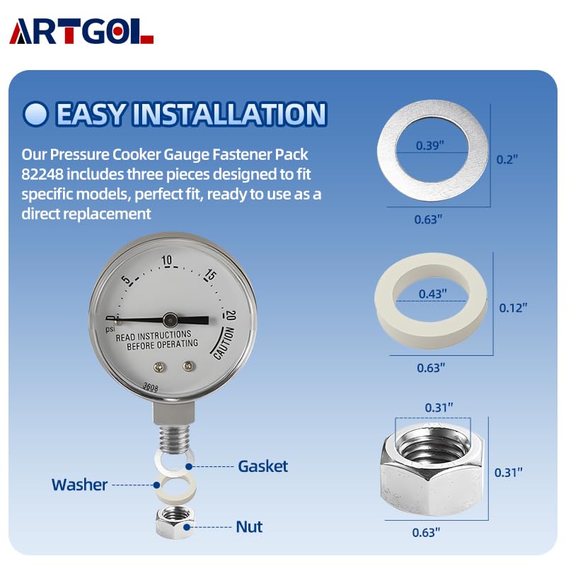 Miniatura 7 de Paquete de 4 sujetadores de calibre de olla a presión 82248 de repuesto para medidor de vapor Presto 85772 82237 82121, piezas de repuesto para olla