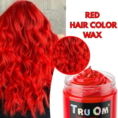 Image of Temporay Hair Color Wax | Metallic Shine | For Men & Women | DIY Instant Hair Color | Temporay Color 1 Day 1 Wash | No Ammonia, Bleach & Damage | Hot Red - 100 gram