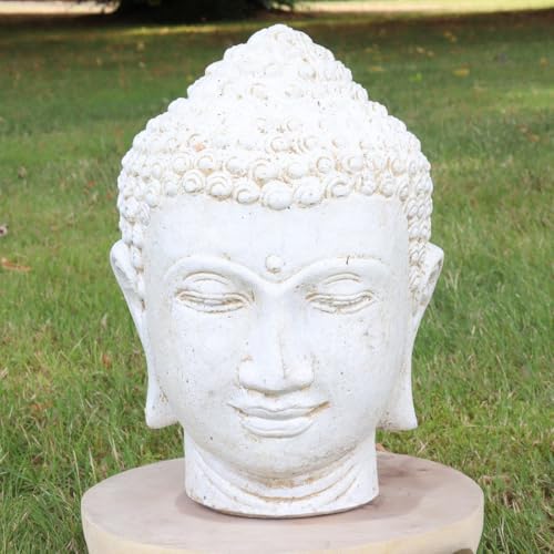 Oriental Galerie Buddha Kopf Head Steinfigur Skulptur Stein Lavasand...