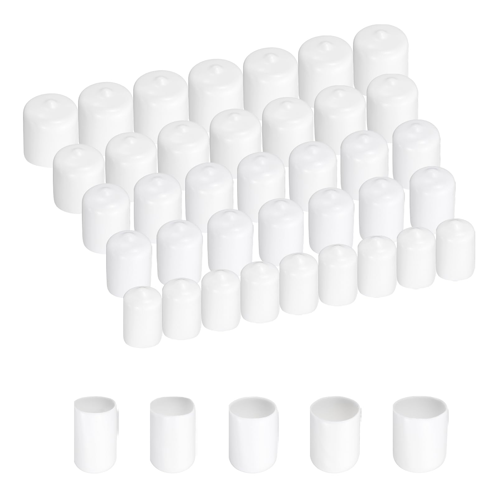 Capuchons en caoutchouc blanc pour sécuriser les pieds de chaise et filetages extérieurs