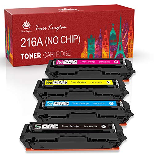 Toner Kingdom 216A (sans Puce) Remplacement des Cartouches de Toner compatibles pour HP 216A W2410A W2411A W2412A W2413A pour HP MFP M183fw M182nw M182n Imprimante HP M155a M155nw (Pack de 4)