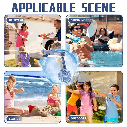 Image of Crackles Automatic Water Gun for Kids - Rechargeable High-Pressure Water Gun | Electric Water Gun Toy | Holi Pichkari for Boys & Girls | Summer Outdoor Water Blaster Random Color