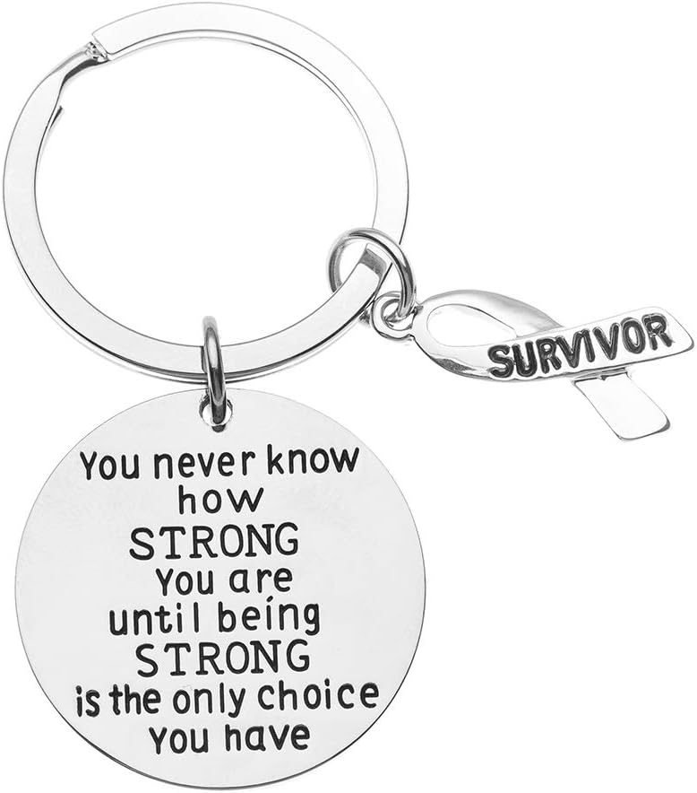 Infinity CollectionYou Never Know How Strong You Are Until Being Strong is the only Choice You Have, Motivational Cancer Survivor Keychain