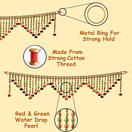 Image of CREYENTES Torans for Entrance Door Swastik Home Decor Door Toran for Home Hangings Decoration and Office Decoration (Multi Colour) 3 Ft Bandarwal toran(Jummar)