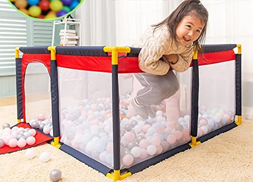 Image of BabyGo Fence Jumbo Size Ball Pit Structure Ball Pool For Kids Indoor And Outdoor(Balls Not Included)(101Cm X 101Cm X 64Cm) Sample, Multicolor, Ball Theme
