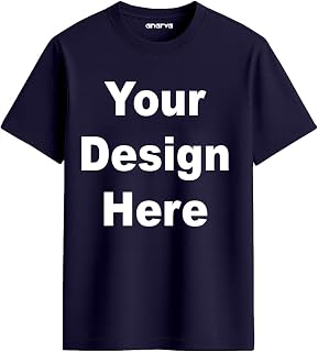 Amazon Brand - Anarva Customized Tshirt for Men & Women Cotton T-Shirt - Personalised with Your Own Design, Logo, or Text Price In India