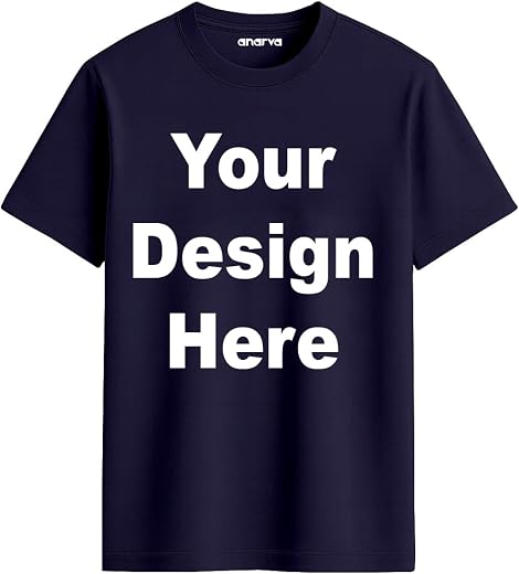 Amazon Brand - Anarva Customized Tshirt for Men &amp; Women Cotton T-Shirt - Personalised with Your Own Design, Logo, or Text