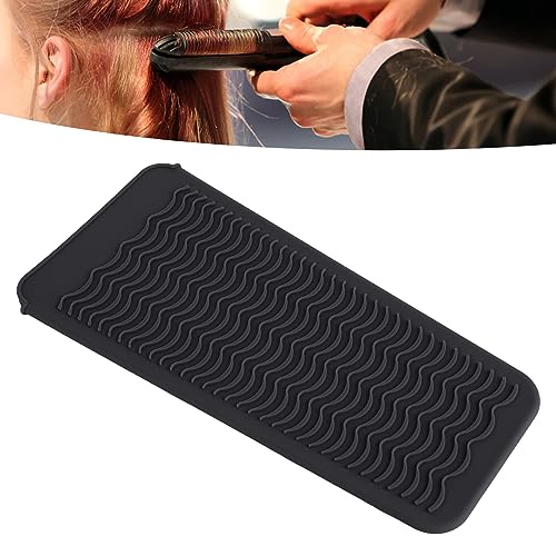 Bolsa resistente al calor de silicona para plancha de pelo, rizador y herramientas de afeitado, con superficie antideslizante, bolsa de viaje negra miniatura 7