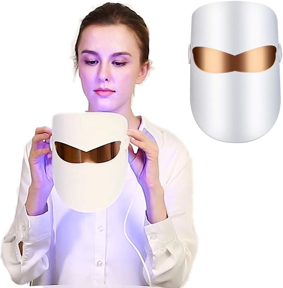 Photon Light Therapy Face Mask, Spectral Skin Rejuvenation Mask, Anti- Wrinkles Whitening Acne Cleaning Mask LED Beauty Face Light Therapy Mask (M1)