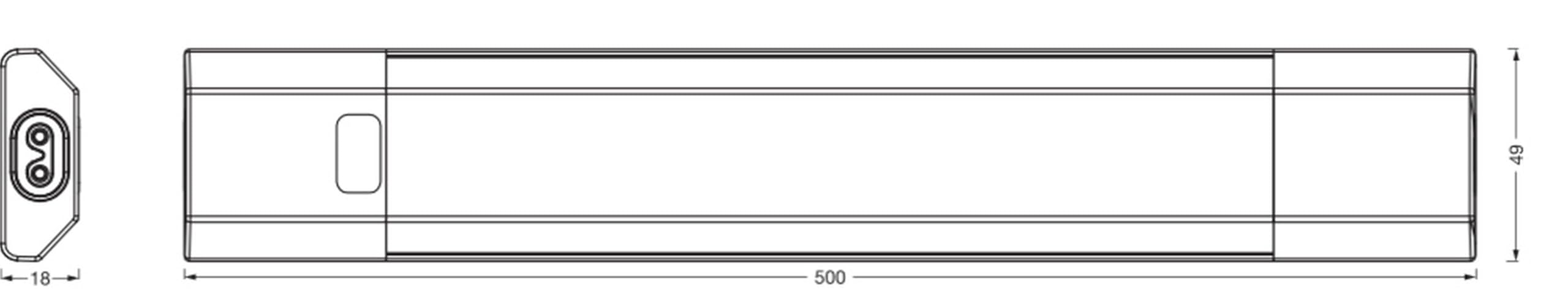Licht-Erlebnisse LED Unterbauleuchte mit Bewegungsmelder Aluminium Metall Weiß 3000-4000-6500 K CCT Click-DIM Regal Schrank Arbeitsplatz B:50 cm Lichtleiste Flur