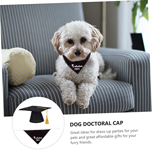 BESPORTBLE 2pcs Pet Graduation Hat and Bib Dog Costume Supplies miniatura 7