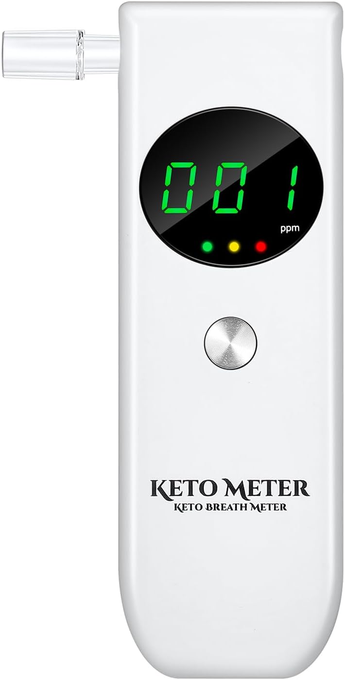 Ketosis Meter & Breath Monitoring Analyzer - Professional Portable Breath Ketosis Tester with 10 Mouthpieces