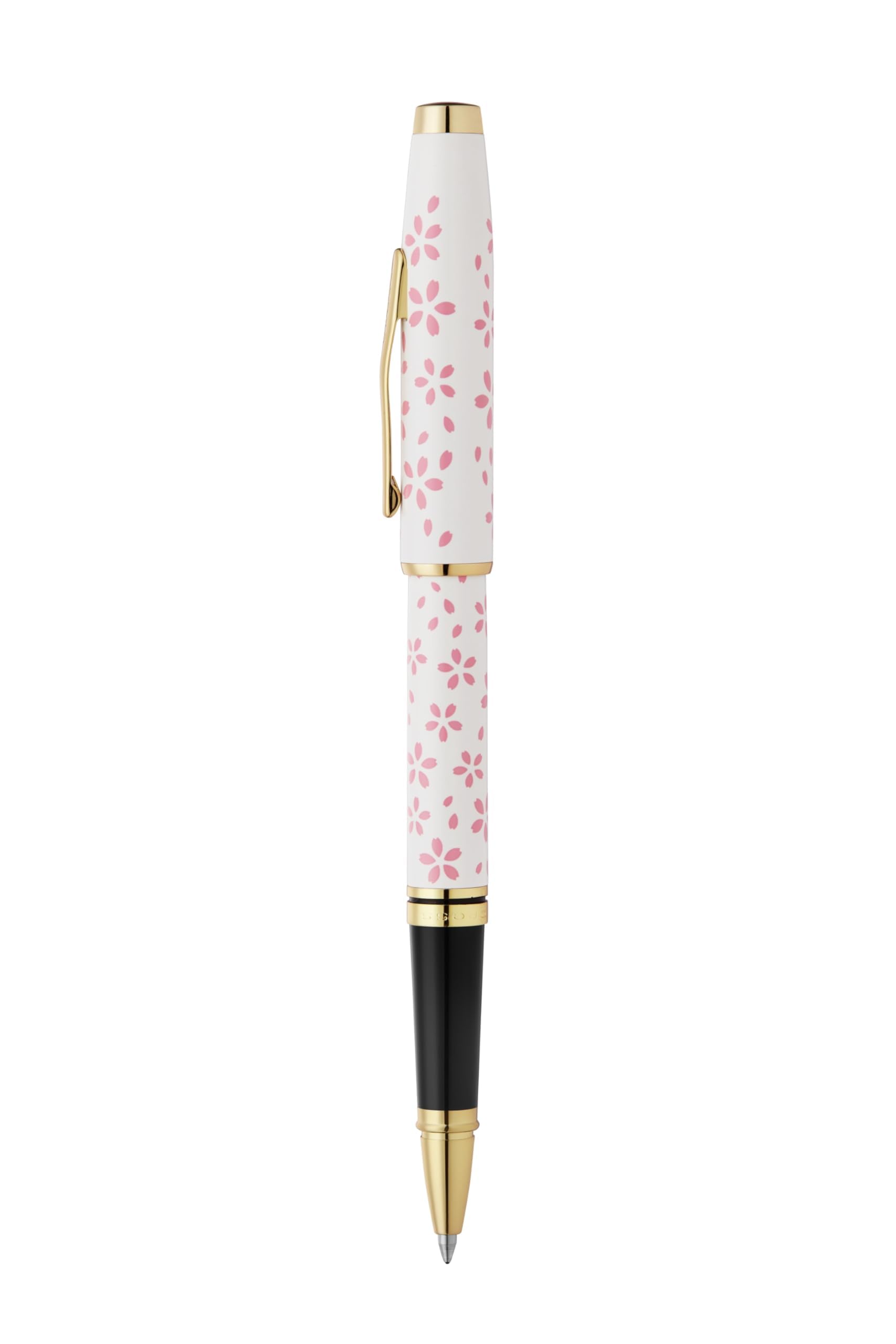 Cross Coventry Cherry Blossom Pearl White Lacquer Sakura Pink Screenprint Polished Gold Tone Appointments Rollerball Pen - Refillable — view 3