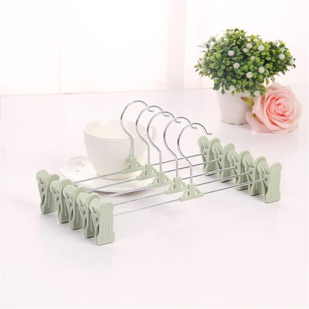 10-Pack Skirt Hanger with Adjustable Plastic Handle Pants Rack(E)