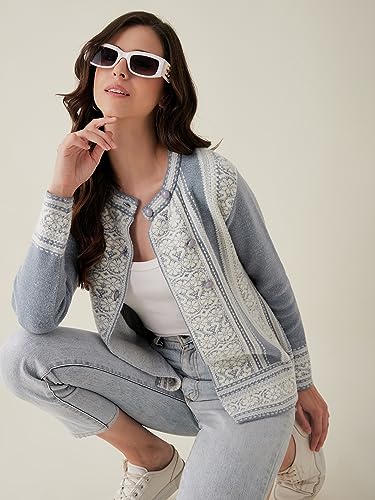 Image of Modeve Women Zig Zag Print Casual Sweater for Winter||Winterwear||