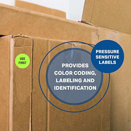 Image of TapeCase, INVLBL-039, Use First Inventory Label, Circular Adhesive Label, Orange, 2 in, 1000 Packs, 1 Count