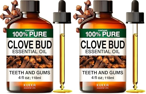 Image of KUKKA Clove Essential Oils - 4 Fl Oz - for Hair, Skin, Diffuser, Aromatherapy & DIY Soap Making Scent (Pack of 2)