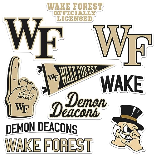 Image of Wake Forest University 9ct Vinyl Large Deluxe Stickers Variety Pack - Laptop, Water Bottle, Scrapbooking, Tablet, Skateboard, Indoor /Outdoor - Set of 9