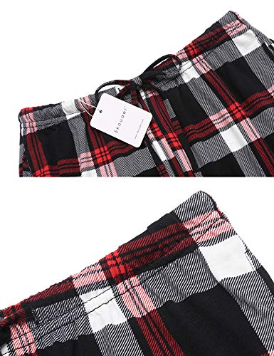 Image of Ekouaer Women Pajama Pants Comfy Pj Bottom with Pockets Stretch Plaid Sleepwear