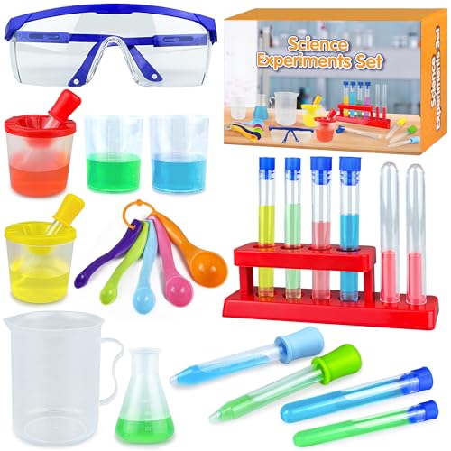 24PCS Educational Lab Science Experiments Early Learning Kit for Boys and Girls with Many Tools Droppers...