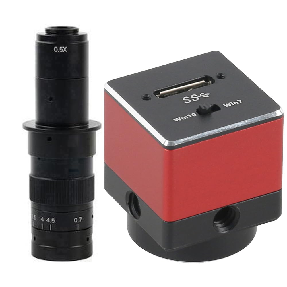 Cámara electrónica de vídeo para microscopio Industrial Digital Micro USB 3.0 HD de 5.0MP y Lente con Montura C de 180X