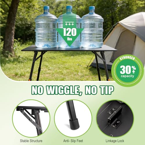 Mesa Portátil de Camping Plegable TURNRISE HP034 de Aluminio con Altura Ajustable y Bolsa de Transporte miniatura 6