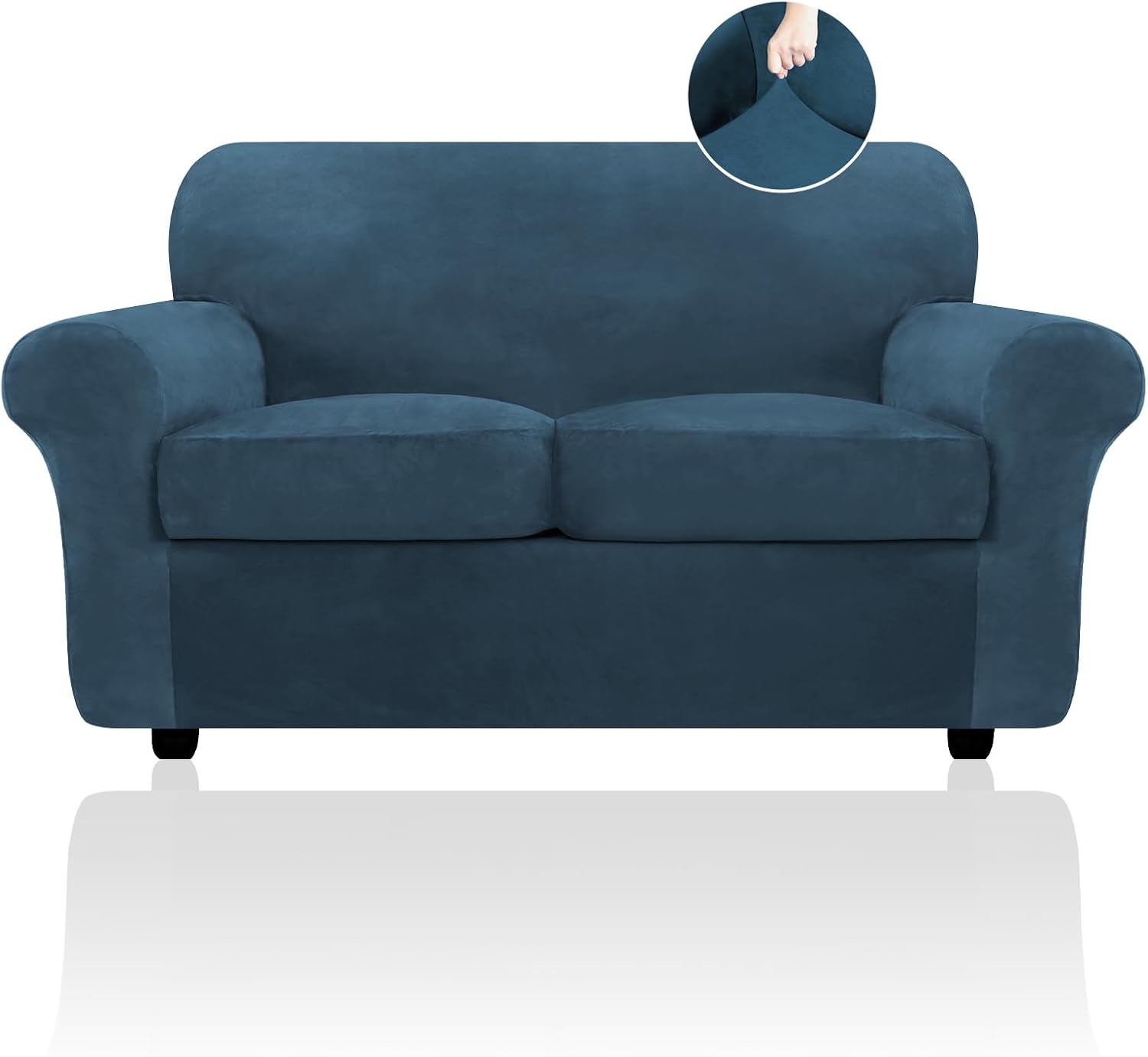 FestiCorp Velvet Sofa Covers for 2 Cushion Couch Sofa