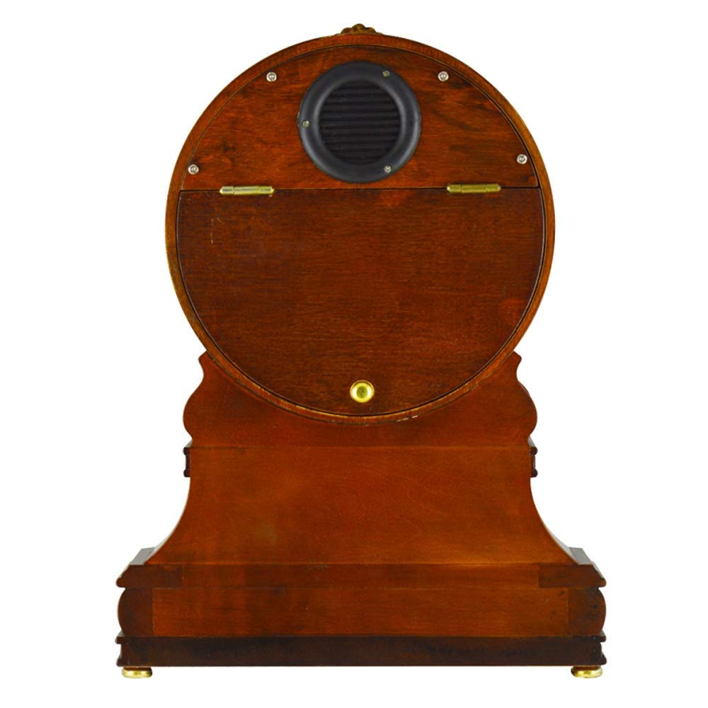 Mantel Clock with Drawer Fireplace Clocks Wood Retro Desk Clock Mute Desktop Battery Powered, Decor Gift (Color : Chestnut)