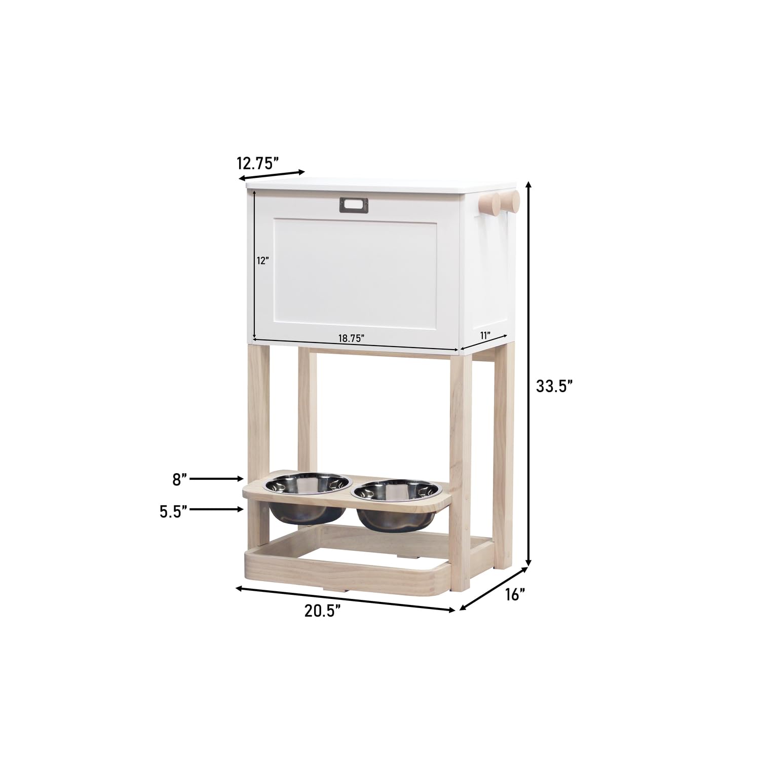 zoovilla Parlor Pet Feeder Station, White