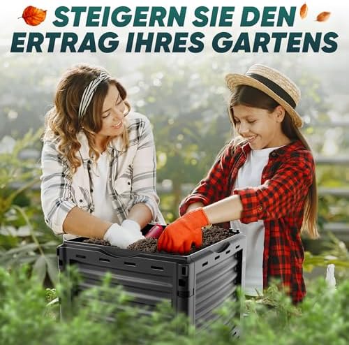 Bild 6 - Oramics Thermokomposter 300L - Schnellkomposter für Garten & Terrasse - Wetterfest & robust - Leichte Montage ohne Werkzeug - Komposter für Küchen- & Gartenabfälle - Nachhaltiger Kompostbehälter