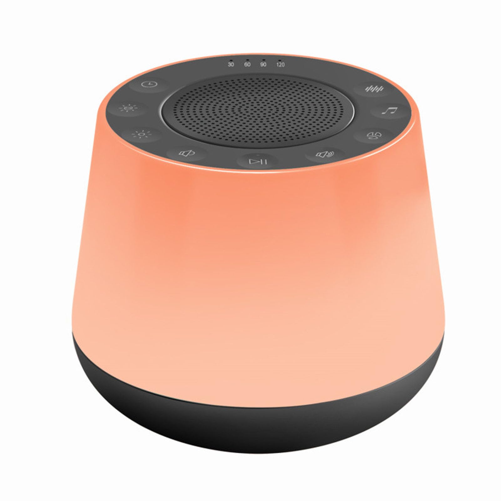Goshyda White Noise Machine Tragbare Schlafgeräuschmaschine mit 32 Beruhigenden Geräuschen für den Heimgebrauch auf Reisen, Farbiges Nachtlicht und Einstellbare Lautstärke (GRAY)