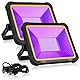 BOSYTRO Schwarzlicht Strahler 2 Stück, Tragbare Kabellose Blacklight UV Lampe, Wiederaufladbare UV Licht Schwarzlichtlampe, für Glow Party, Halloween Deko, Bühnenbeleuchtung, Party Zubehör