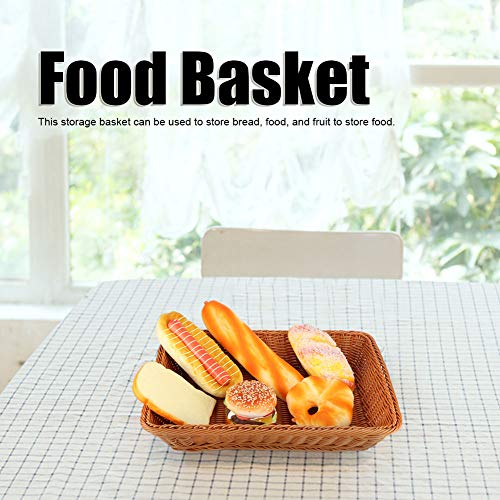 Cesta de Pão Rattan, Cesta de Pães Retangulares, Cestas de Pão para Servir, Cesta de Armazenamento d