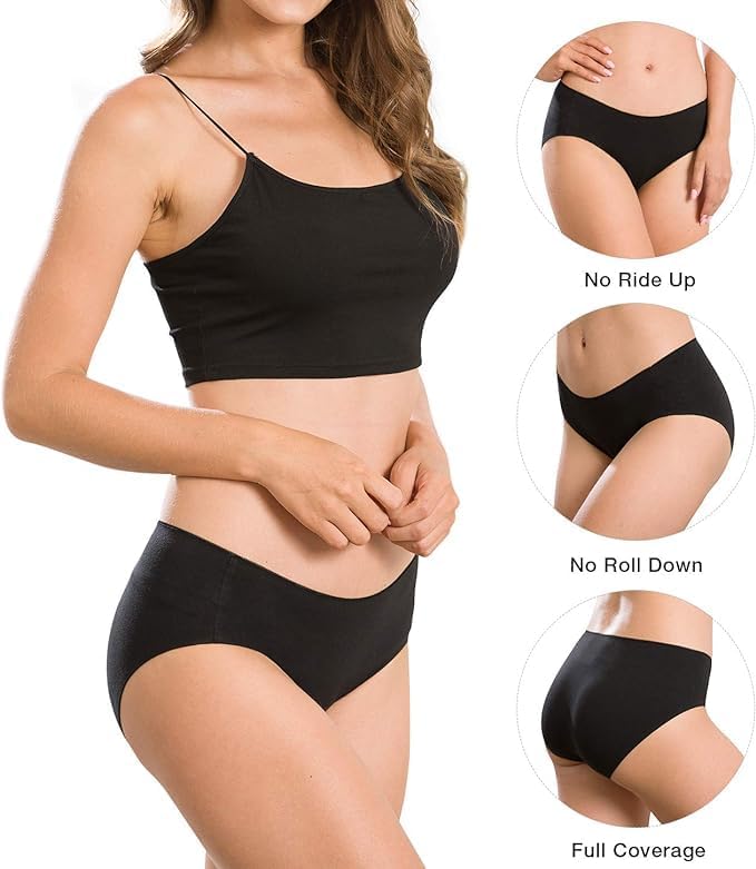 Altheanray Womens Underwear Cotton Underwear for Women Seamless Hipster Bikini Briefs Panties 6 Pack - Image 2