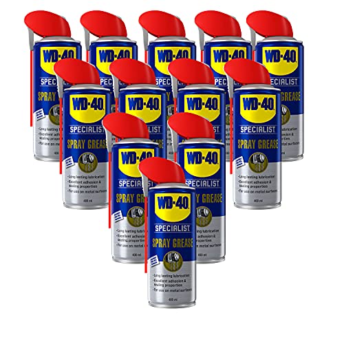 WD-40 Specialist Spray Grease 400ml, Ultimate Metal Lubricating Grease Spray, Long Lasting with Corrosion Protection for Chains, Gears, and Locks