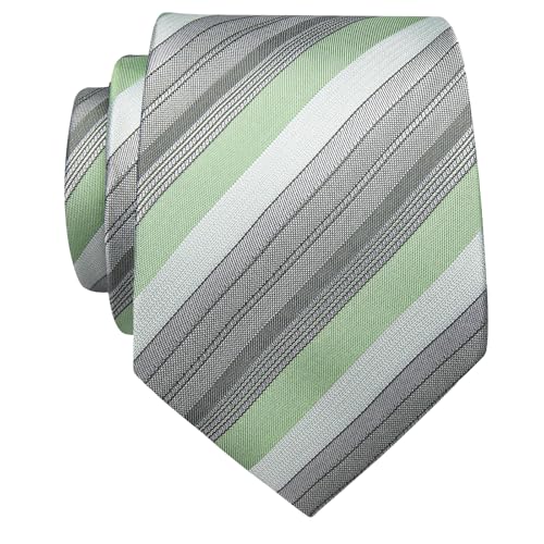 Image of YourTies Men's Neckties Striped Tie and Plaid Neckties for Men Woven Silk Tie Gold Tie Clip Set