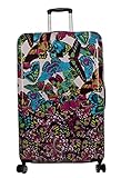 Betsey Johnson 26 Inch Checked Luggage Collection - Expandable Scratch Resistant (ABS + PC) Hardside Suitcase - Designer Lightweight Bag with 8-Rolling Spinner Wheels (Magenta Butterfly, 26IN)