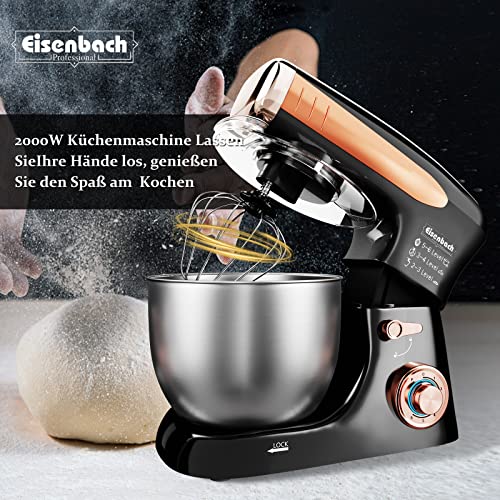 Küchenmaschine 6,5 L Knetmaschine Eisenbach 2000W Küchenmaschine,Teigmaschine, 6 Geschwindigkeiten, 8 weiteren… – Bild 7