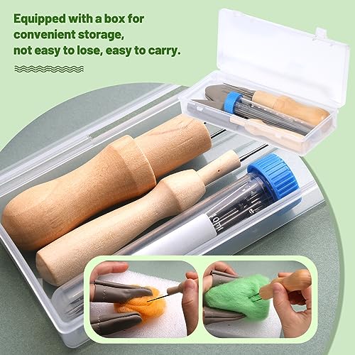 Image of Yizzvb Needle Felting Tools, 4 Sizes Felting Needles with Needle Bottle Felting Tool Holders, Complete Needle Felting Tools Kit Needle Felting Supplies for Beginner Professional (Pack of 3)